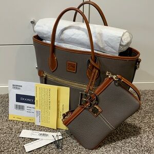 Dooney and Bourke Pebbled Leather Convertible Handle Tote with Wristlet